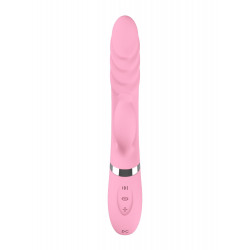 Wibrator posuwisty z króliczkiem podgrzewany USB